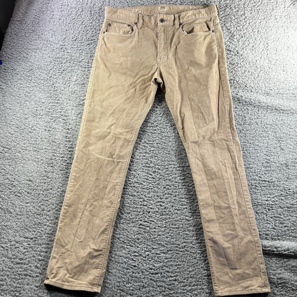 J.Crew 484 Slim-Fit Corduroy Pants Men's 33x32 Khaki Tan Stretch 5-Pocket